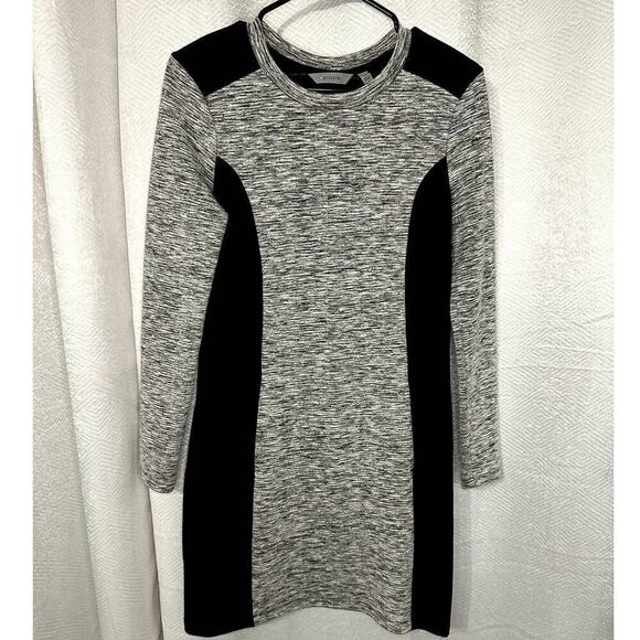 Athleta Colorblock Cooldown Long Sleeve Sheath Dress Space Dye Gray/Black XS - Picture 4 of 11